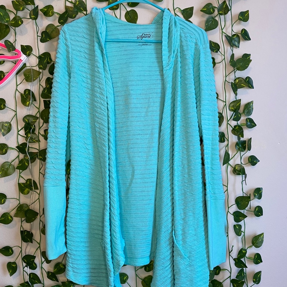 A comfy blue cardigan!